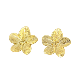 Arete chunky flor chapa de oro