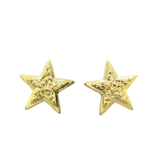 Arete doble estrella texturizado chapa de oro