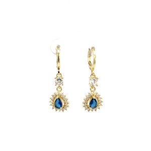Arete elegante con zirconia de color azul