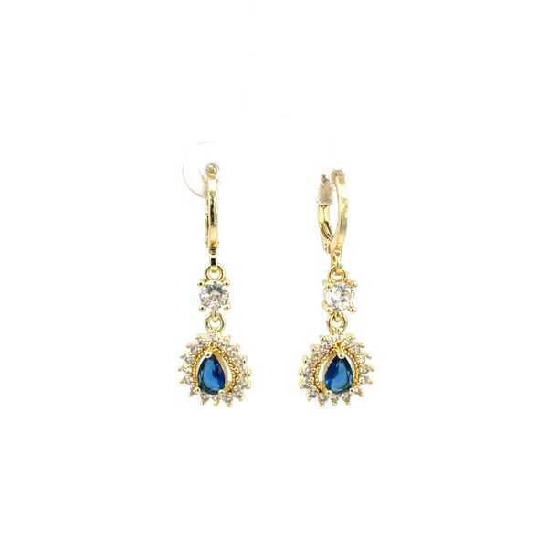 Arete elegante con zirconia de color azul