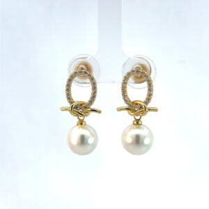 Arete con perla colgante