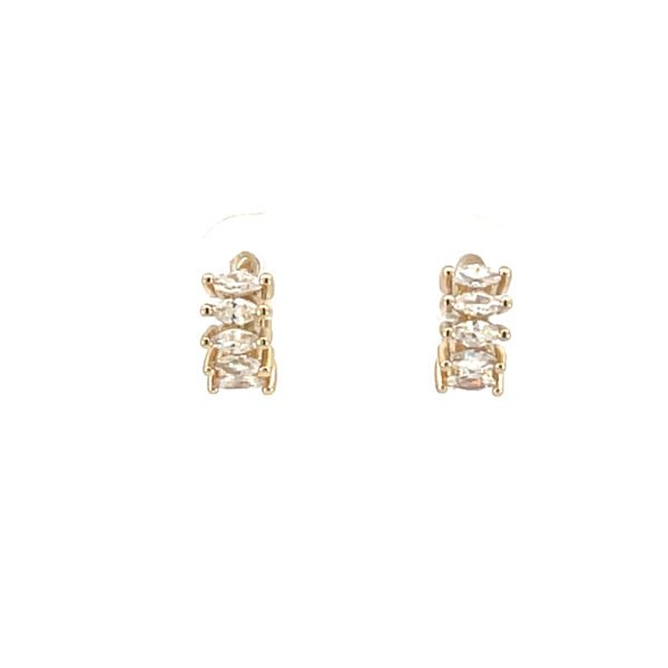 Huggie con zirconia de rombo