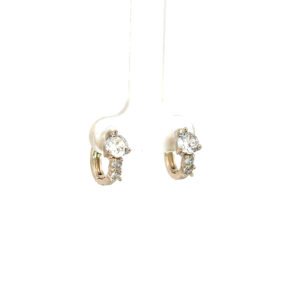 Huggie con zirconias redondas