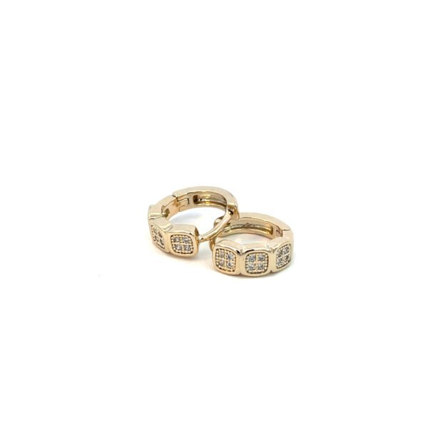 Huggie cuadros con zirconia incrustada - Image 3