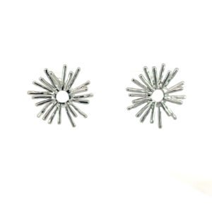 Arete circular forma de sol plateado