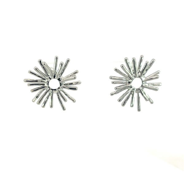 Arete circular forma de sol plateado