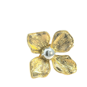 Anillo flor chunky chapa de oro