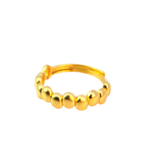 Anillo con bolitas chapa de oro