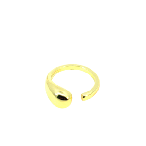 Anillo liso de gota chapa de oro