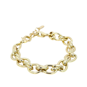 Pulsera dorada de eslabones delgados chapa de oro