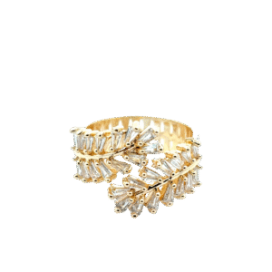 Anillo espiral con zirconia chapa de oro