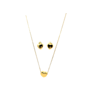 Set acero corazon inflado acero inoxidable