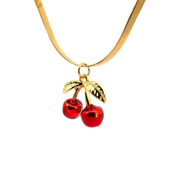 Set acero cadena planchada y cerezas