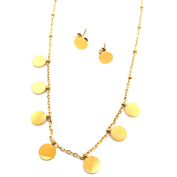 Set acero con dijes circulares