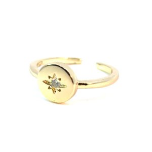 Anillo basico ajustable con destello