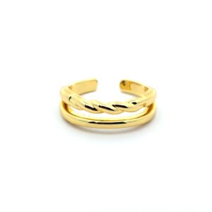 Anillo chunky doble con espiral
