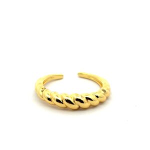 Anillo chunky trenzado abierto dorado