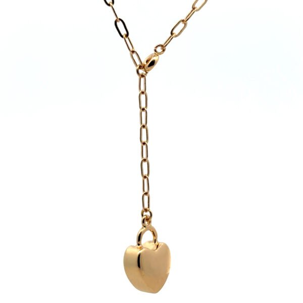 Collar de eslabones con dije de corazón - Image 2