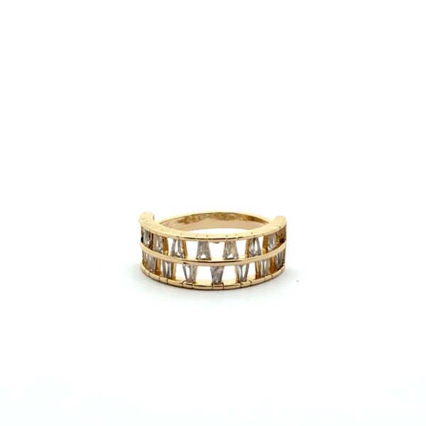 Anillo fila doble de piedras