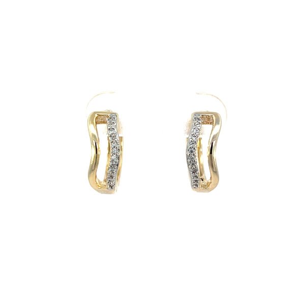Huggie doble mitad lisa mitad piedra - Image 2