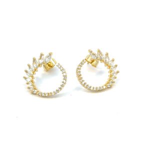 Arete contorno de gota cristales dorado