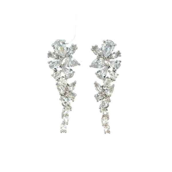 Arete largo flores cristales