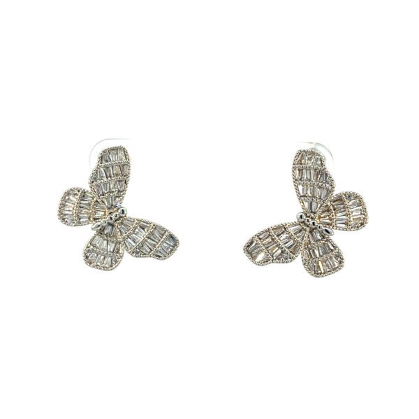 Arete mariposa cristal blanco - Image 2