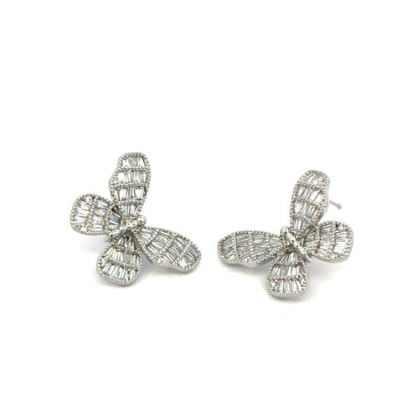 Arete mariposa cristal blanco