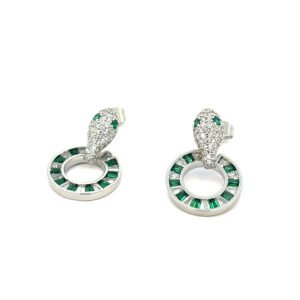 Arete vibora cristal verde