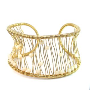Brazalete chunky con piedra tipo abanico