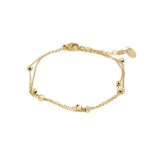 Pulsera delgada con bolitas diamantadas