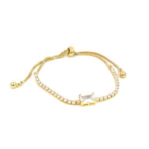 Pulsera delgada ajustable con cristales
