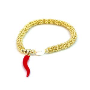 Pulsera con dije de chile Y perla