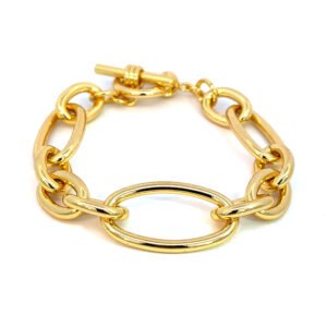 Pulsera eslabones largos y circulares