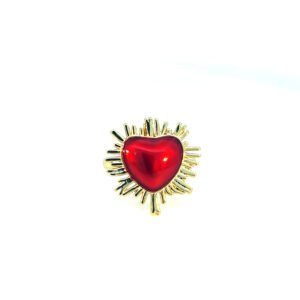 Anillo chunky con corazon esmaltado
