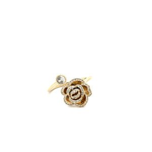Anillo ajustable flor con zirconias