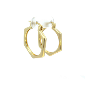 Arracada hexagonal delgada chapa de oro