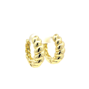 Arracada tipo trenzada chapa de oro